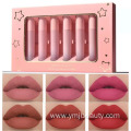 6 Colors Pink Lipstick Gold Liquid Lipstick set